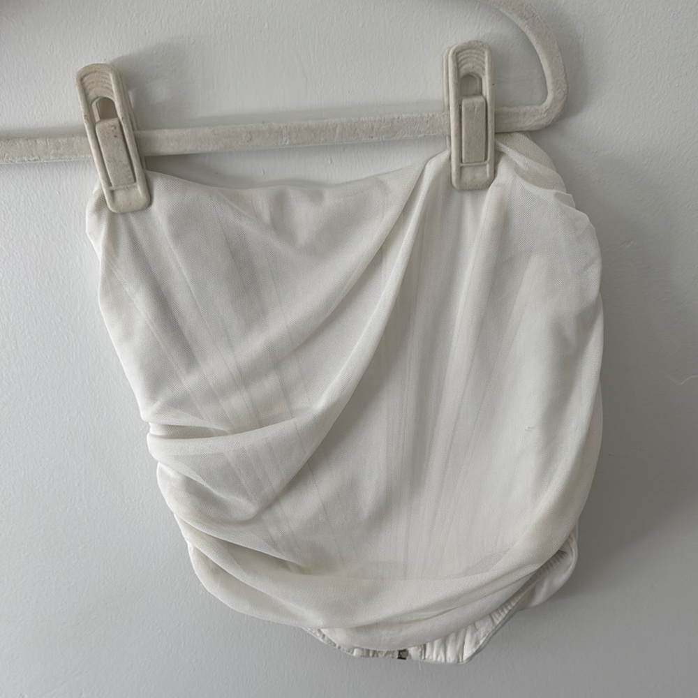 Elegant White Ruched corset top